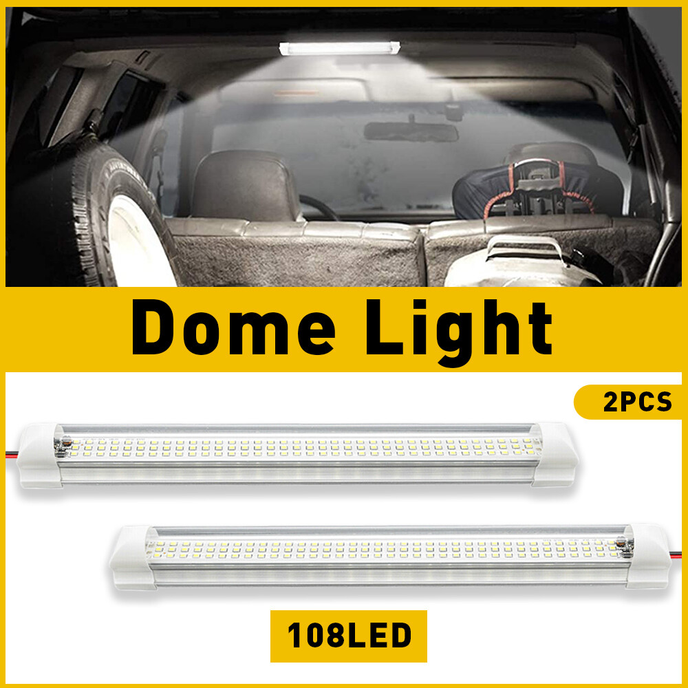 2X 12V LED Car Interior Roof Light Ceiling Dome Lamp For RV Camper Trailer Truck