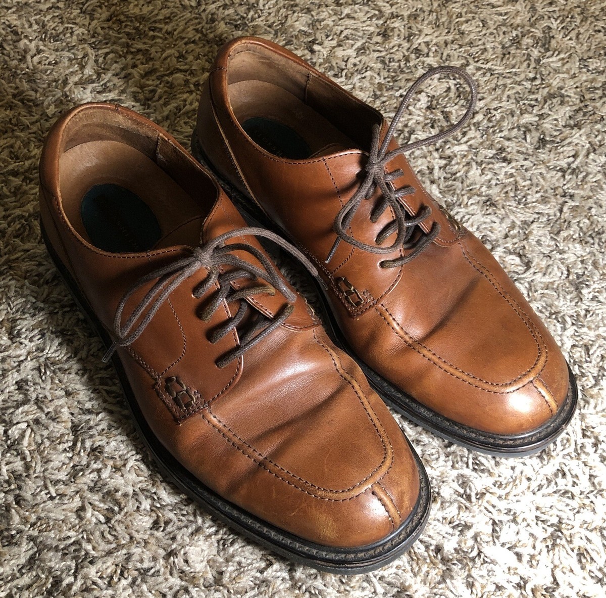 Florsheim Comfortech Mens Brown Leather Split Toe Shoes Lace Up 17149-03