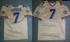 White West Canaan Coyotes Varsity Blue Harbor #7 Football Jersey Sewn