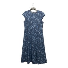 41 HAWTHORN Josette Cap Sleeve Dress with Side Slit Light Blue Floral Sz XL NEW