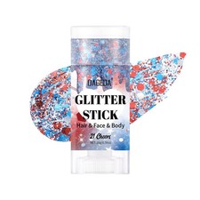 Red White Blue Body Glitter Stick Strip, Sparkly Face Makeup Glitter Stick