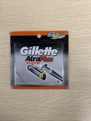 Gillette Atra Plus Refill Razor Blade Cartridges, 10 Count (NEW)