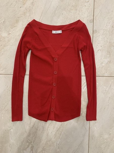 Women ZARA Sweater Red Knit 36 / S / 44