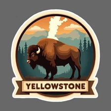 Yellowstone National Park Sticker Vinyl Decal Buffalo Bison