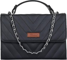 Women  s Vegan Leather Crossbody Bag   Top Handle Purse with Back Zip, Daily...