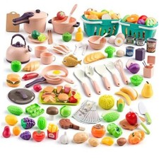 200-Piece Mini Play Kitchen Accessories for Kids Ages 3 , Pretend Cooking
