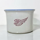 Vtg Red Wing Stoneware Crock Bowl Blue Rim 6” Pottery Collectible Kitchen Decor