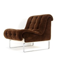 Retro Vintage Danish Cord Shell Chair Lounge Armchair Mid Century 1970s Chrome