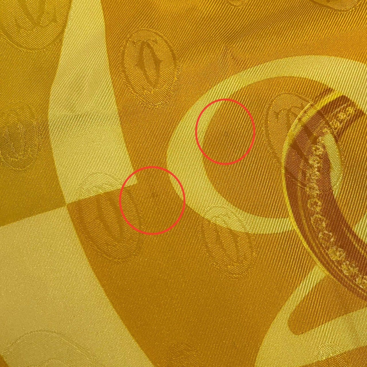 Cartier Clock Pattern Silk Square Scarf Yellow Or… - image 3