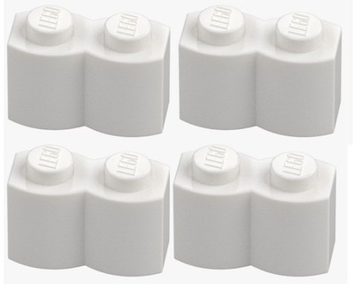 LEGO 4x Stein 1x2 Palisade Wellenstein White Neu 30136 6059185 Weiß