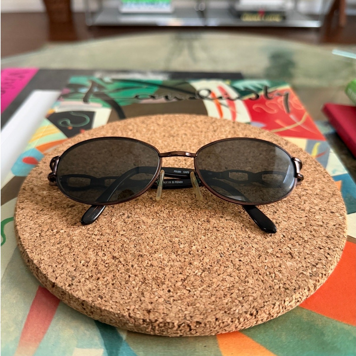 Fendi Women's Vintage 135mm Oval Frame Sunglasses