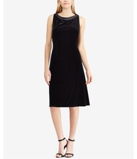 American Living Womens Velvet Cocktail Dress, black, 12