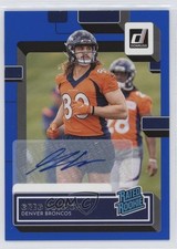 2022 Panini Donruss Rated Rookie Blue Auto Greg Dulcich #385 Auto pe8
