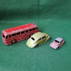Vintage Dinky Toys #282 Leyland Bus  #181 Volkswagen  Beetle and Other VW Beetle
