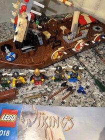 Lego 2005 Viking Ship Challenges the Midgard Serpent 7018 100% Complete W Manual