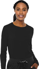 Women'S Underscrub Top Long Sleeve Performance Knit Tee, 360  Stretch, Lightweig