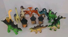 Plastic Dinosaurs Lot Of 13 Pterodactyl, Stegosaurus, Ankylosaurus,  More 5-7"