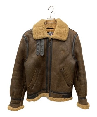 Schott Bros B-3 Flight Jacket Size 34 Sheepskin Brown USA Made