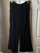 Reformation Sheer Black High-Waisted Wide Leg Dressy Pants. Women  s 10.