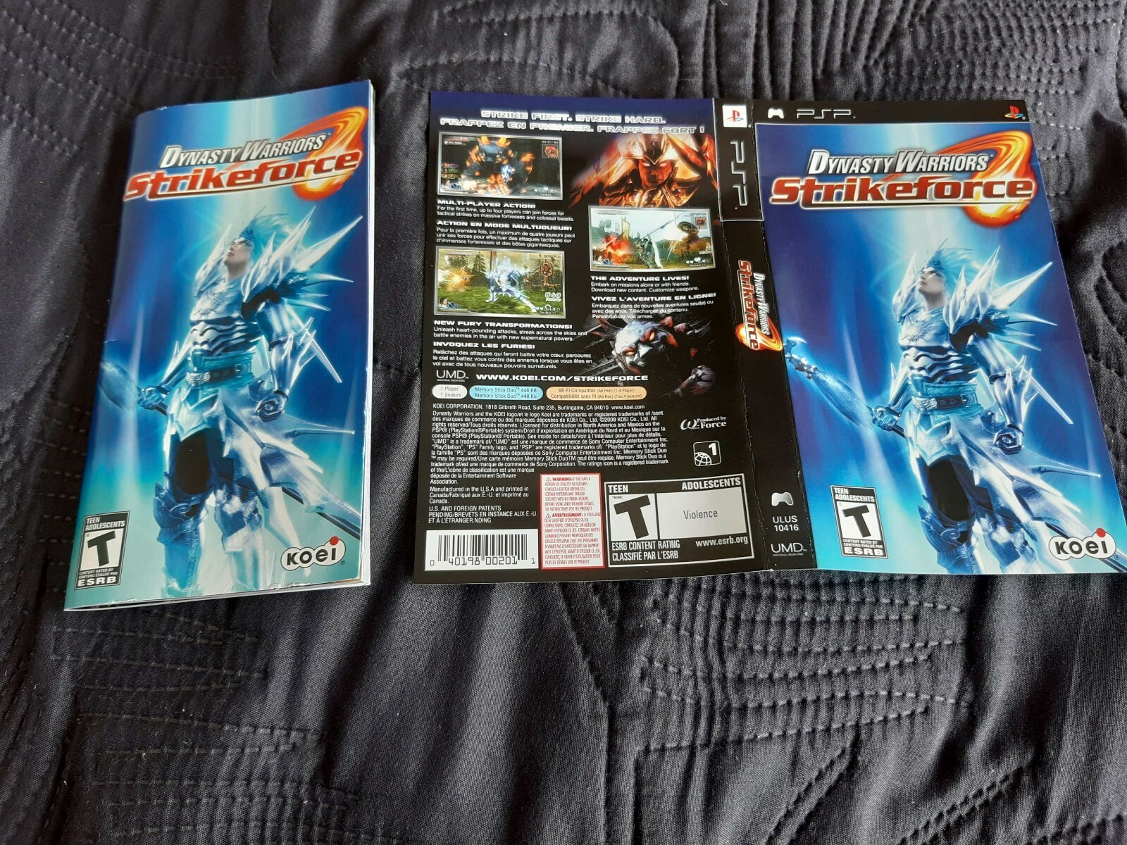 ## Sony PSP # Dynasty Warriors: Strikeforce Manuel + Jaquette # SS Jeu # Origina