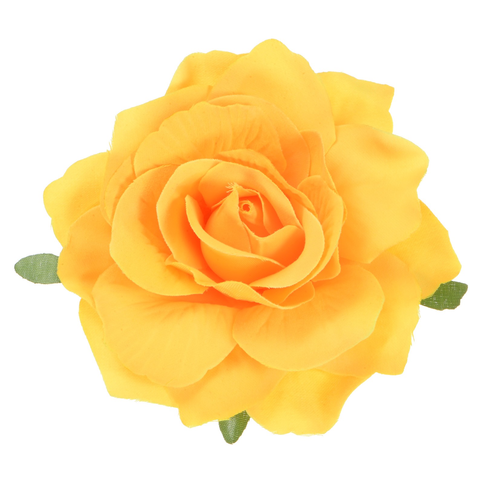 Pinza para el Pelo de Rosa, 4.33" Broche de Tela de Flores [11cm, Amarillo]