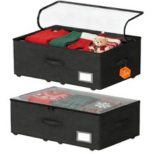Under Bed Storage with Wheels, 2-Pack Under Bed Storage Containers, No Assemb...
