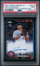 2024 TOPPS CHROME L/E BLACK REFRACTOR #RCASI SHOTA IMANAGA ROOKIE RC 8/10 PSA 9
