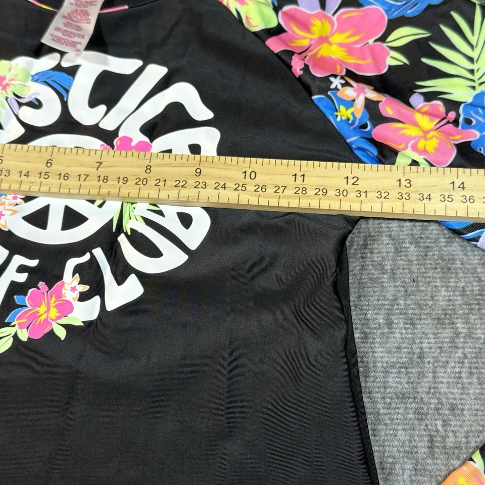 Pullover JUSTICIA Retro Surf Rashguard Niñas Talla M (10) Manga Larga Floral Paz Foto 4 de 4