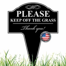 Please Keep Off The Grass Aluminum Yard Sign 10x14 10" x 14"
