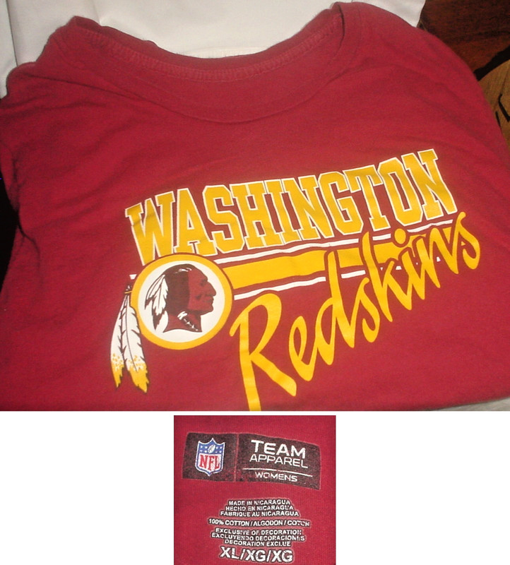 VTG Washington Redskins NFL Team Apparel Womens XL Short Sleeve Cotton TShirt