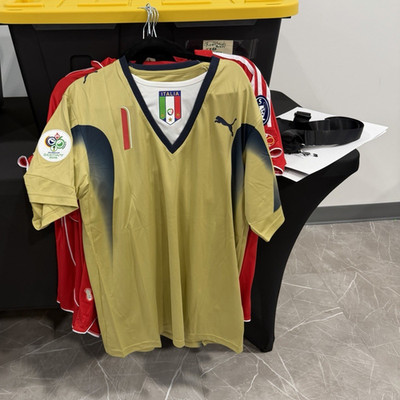 PUMA Italy Buffon #1 Goalkeeper Jersey Gold/Navy FIFA World Cup 2006