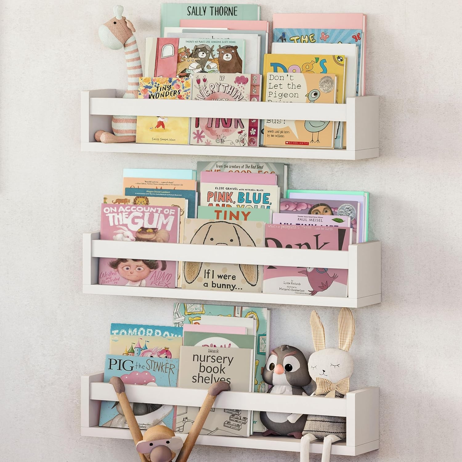Libreria NATURE SUPPLY Set di 3 Scaffali da Parete