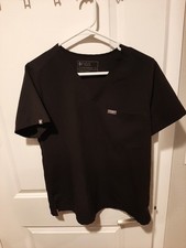 Figs Medium Black Scrub Top Blouse