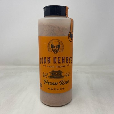 John Henry s Texas Size Pecan Rub 26oz Orange Label