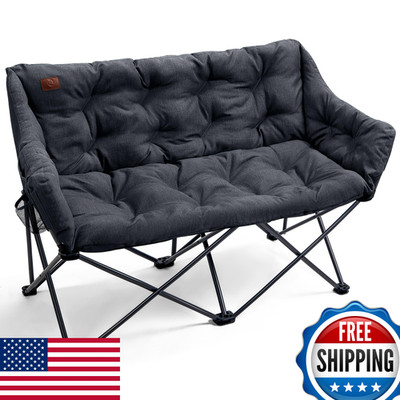 Ever Advanced Double Camping Chair For Adults Padded Folding Camping Loveseat
