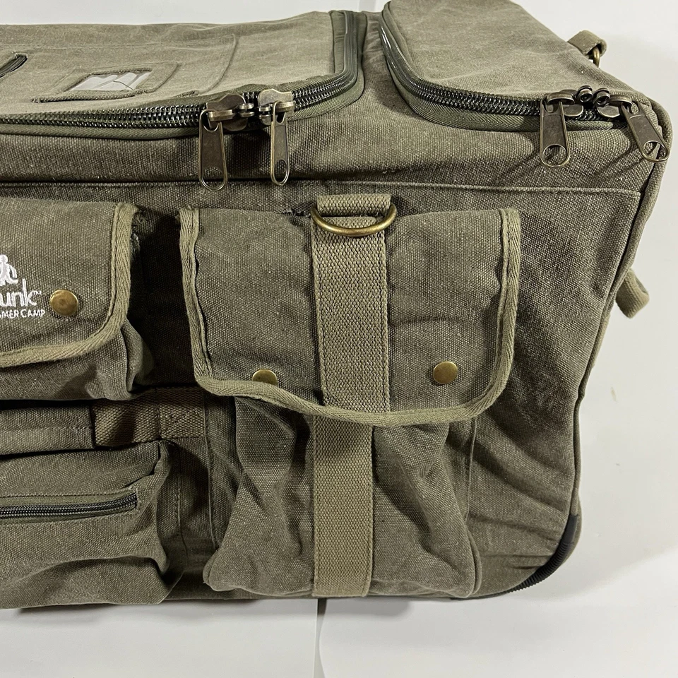 Pop Up Soft Trunk Green Canvas Collapsible Rolling Bag by Everything Summer Camp - Image 4 of 4