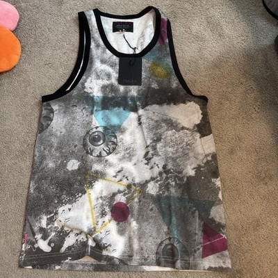 MISHKA NYC МИШКА   LAMOUR KEEP WATCH TANK TOP  - CHARCOAL MEN SIZE M