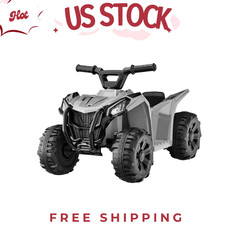 Best Choice Products 6V Kids Ride-On Quad ATV - 1.8MPH Power Car Gray 