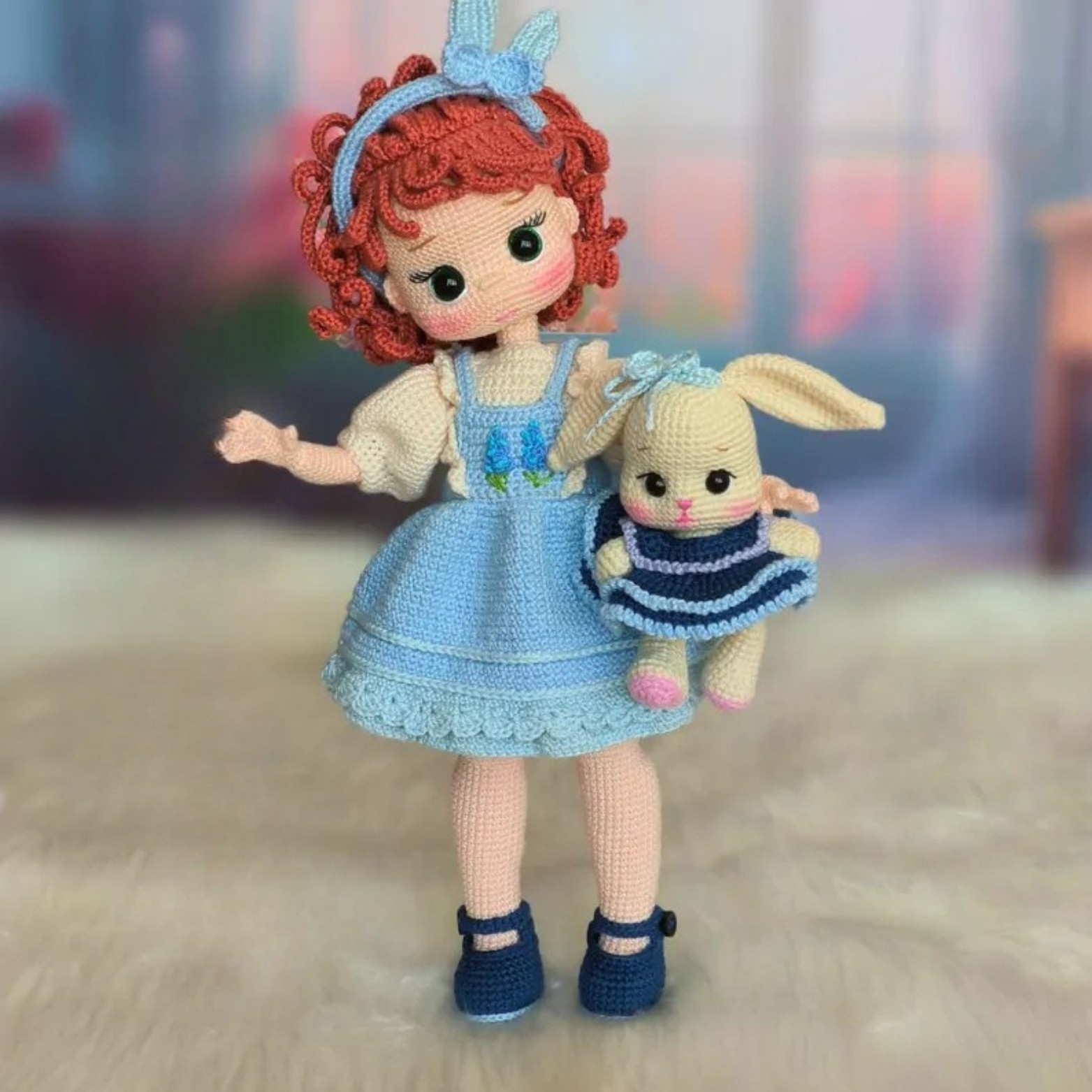 Ruby Crochet Doll, Crochet Amigurumi Doll Gift, Ruby & Bobby Amigurumi Doll