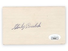 Stan Coveleski Signed Autographed 3X5 Index Card Indians Senators JSA CF45621