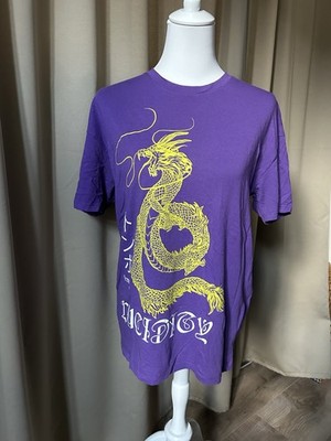 Shirt T-Shirt Kurzarm Damen Gr. S lila mit Drachenmotiv FB-Sister relaxed