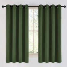 NICETOWN Dark Green Curtains for Bedroom 2 Panels, W52 x L63 Blackout Window