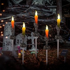 Halloween Decorations Outdoor Solar Skull Pathway Lights