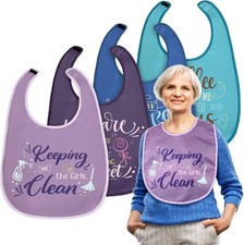 Funny adult bibs for women elderly men adjustable washable 4 pack