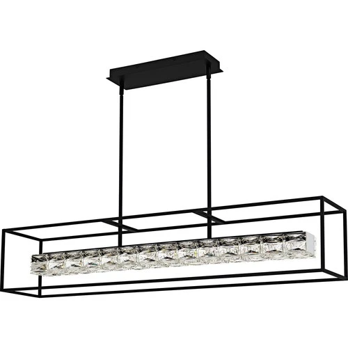 Matte Black LED Linear Chandelier from the Dazzle Collection - Picture 2 of 7