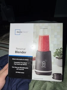 New Mainstays Single Serve Personal 16 Oz Blender- Blend & Go Travel Cup W/ Lid 