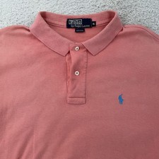 Vintage Polo Ralph Lauren Polo Shirt Mens L Pink Embroidered Pony Made USA 90s