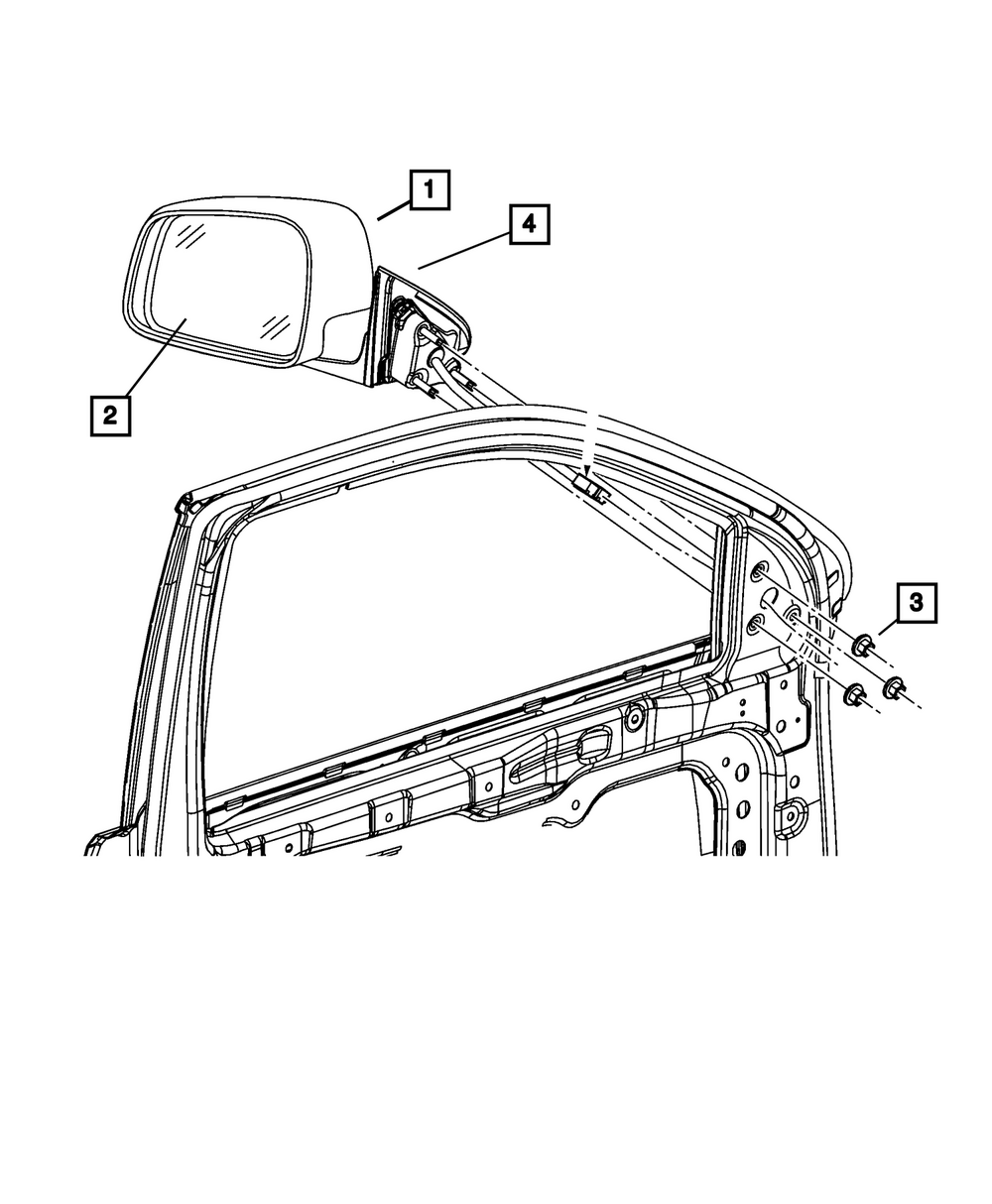 Genuine Mopar Outside Rear-View Mirror Right 5SG18LAUAF