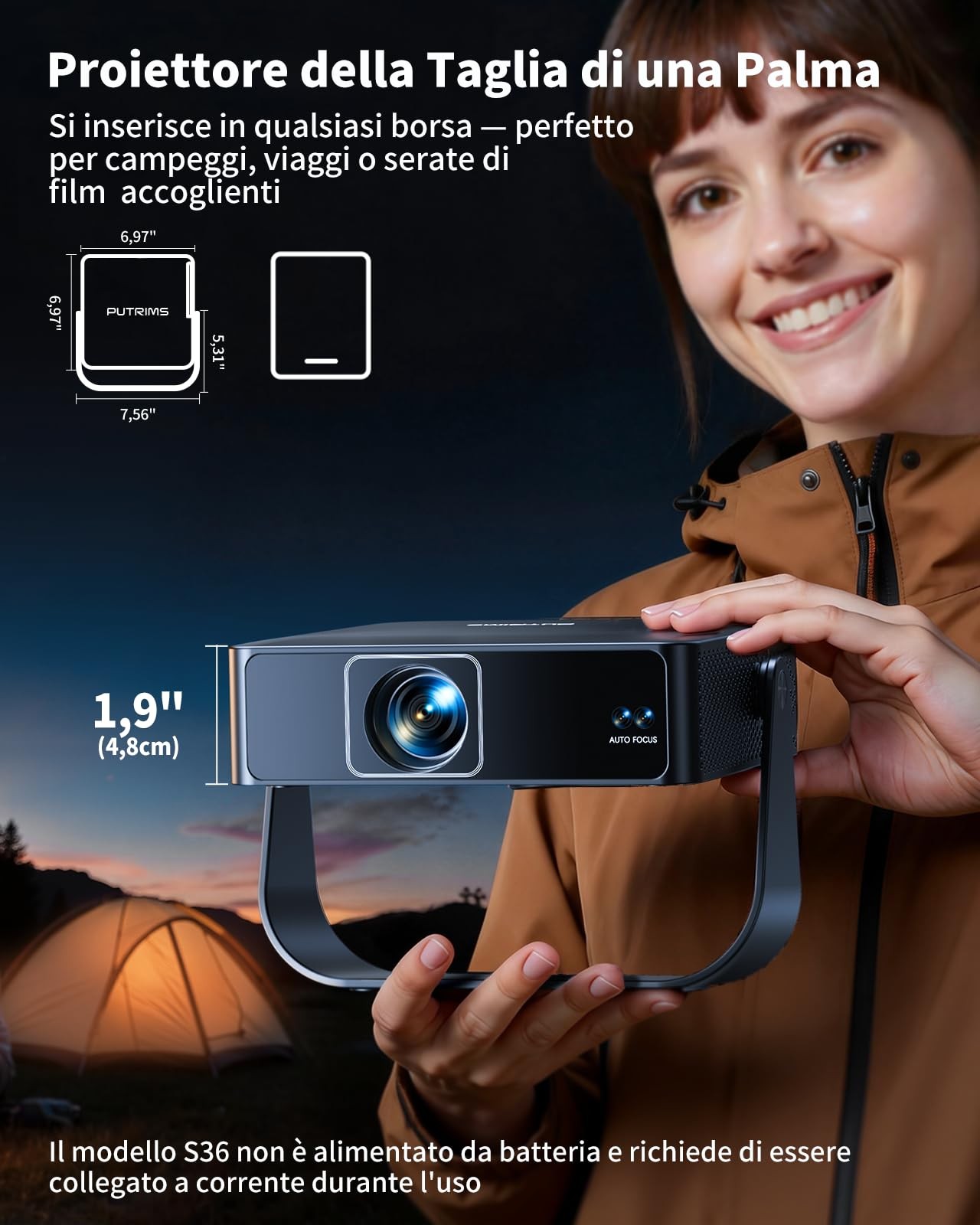 Proiettore Portatile【Smart TV & 1000 Canali Live】Mini Proiettore 4K Smart TV foto 4