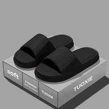 Men Summer Silent Slippers Indoor Home Bathroom Anti-Slip Soft EVA Sole Odor-Pro
